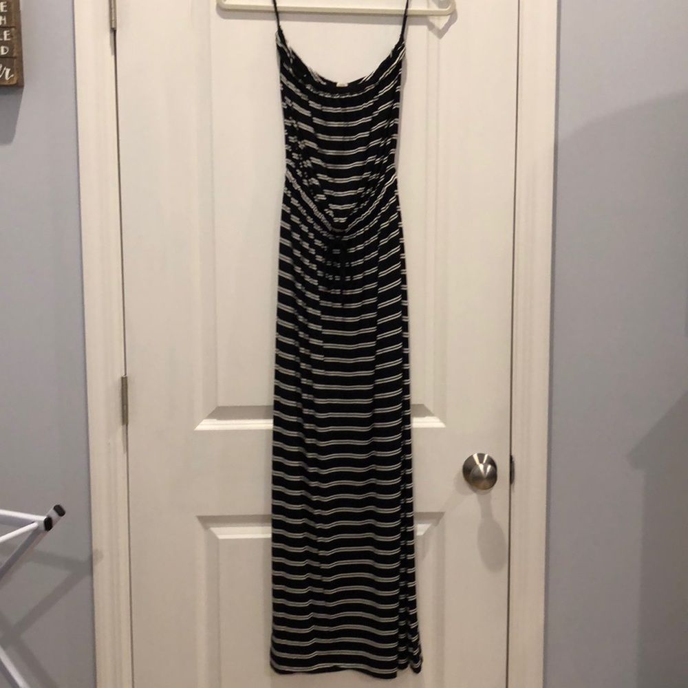 J crew Women’s strapless striped maxi dress xxs